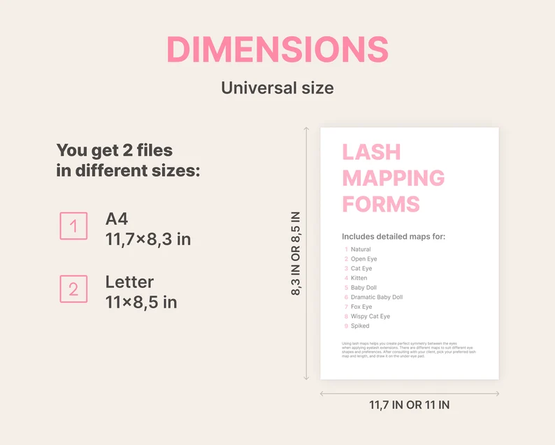 Lash Mapping Form Dimensions