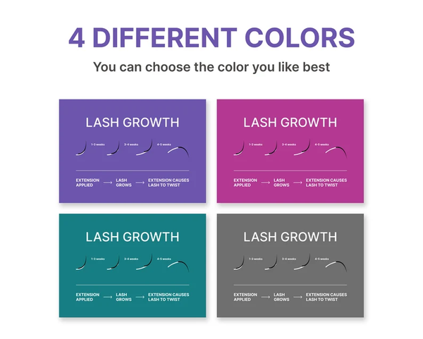 Lash Extension Growth Cycle Chart - 4 colors Easy to Print Digital JPEG and PNG Files | Growth Cycle Infographic for Eyelash Artist & Salon