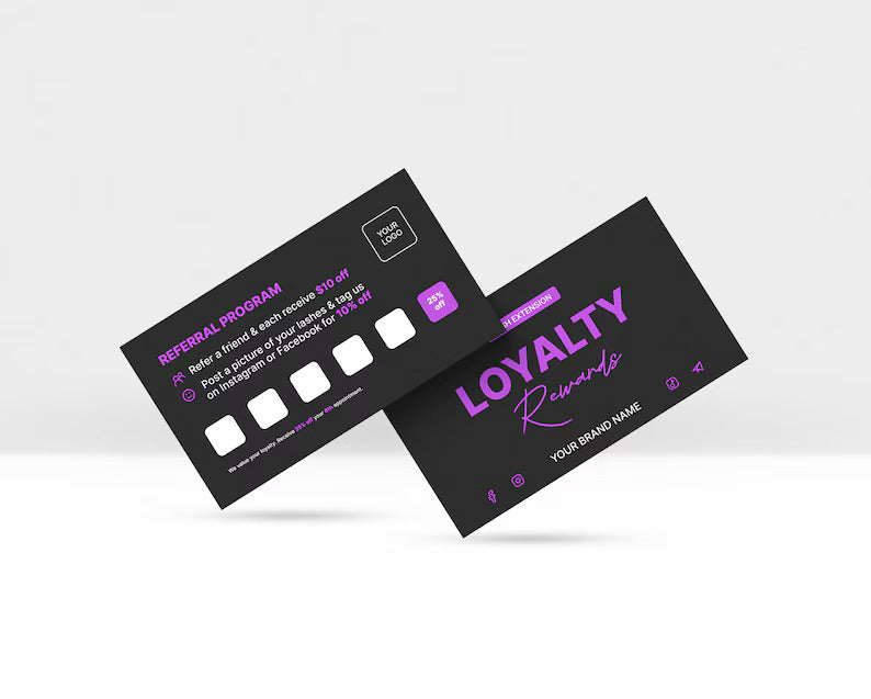 Eyelash Extension Loyalty Card | PDF, PNG + Canva & Figma links Easy to Use | Digital Files | For Professional Eyelash Artist and Salon