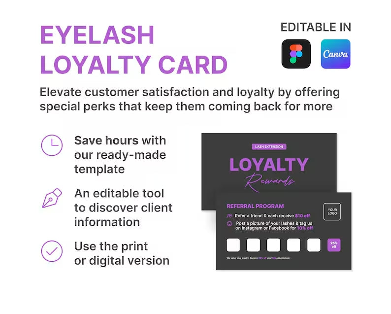 Digital Eyelash Extension Client Record Book w/ Hyperlinks | Unlimited Bundle | Compatible with Notability & GoodNotes + Canva and Figma