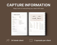Digital Eyelash Extension Client Record Book with Hyperlinks | Compatible with Notability & GoodNotes + Canva and Figma | For Eyelash Artist
